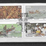 031) Südwestafrika 1983 Langusten Mi. Nr. 545/48 kpl. Satz gestempelt auf Papier