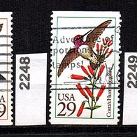 K776 USA Vereinigte Staaten Mi. Nr. 2246 + 2247 + 2248 + 2249 + 2250 Kolibris o