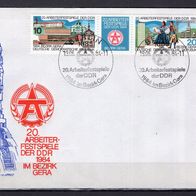 DDR 1984 Arbeiterfestspiele der DDR, Bezirk Gera W Zd 595 FDC gestempelt