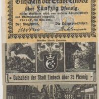 Einbeck-Notgeld 25-50Pf.v.20.12.1920 u. 50Pf.v 05.1917 bis15.05.1919 3Scheine