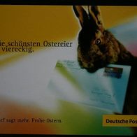 Scherzkarte Werbekarte Deutsche POST Frohe Ostern Osterhase HASE Ostereier viereckig