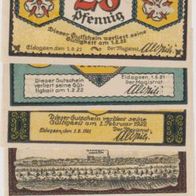 Eldagsen-Notgeld 25-50-75 Pf, und 2x1Markvom 01.02.1922 5Scheine