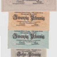 Emmerdingen-Notgeld 5-10-20-20-50 Pfennig vom 01.08.1917, -o. Kz. 5Scheine