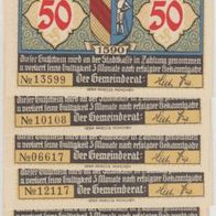 Emmerdingen-Notgeld 6x50 Pfennige von 1921 6Scheine