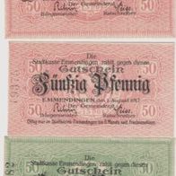 Emmerdingen-Notgeld v.01.08.1917,50Pf. große-Kz, -95x59mm.,50Pf. grün-kleineKz.s. unten