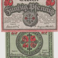 Eutin-Notgeld 25-50 Pfennig vom 12.1920 2Scheine