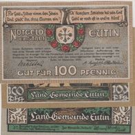 Eutin-Notgeld-50-100-100 Pfennige vom 12.1920 3Scheine