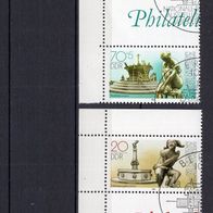 DDR 1989 Nationale Briefmarkenausstellung se. Zwischensteg MiNr. 3265 3266 ZS ESST ER