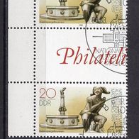 DDR 1989 Nationale Briefmarkenausstellung se. Zwischensteg MiNr. 3265 ZS ESST ER