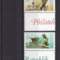 DDR 1989 Nationale Briefmarkenausstellung se. Zwischensteg MiNr. 3265 - 3266 ZS ESST2