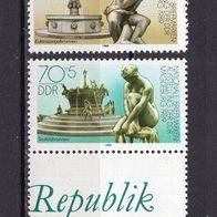 DDR 1989 Nationale Briefmarkenausstellung se. Zwischensteg MiNr. 3265 - 3266 ZS ESST3