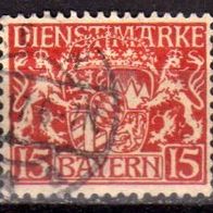 Bayern Dienstmarke 1916/20, Nr.19, gestempelt, MW 1,30€
