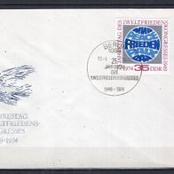 DDR 1974 25. Jahrestag des ersten Weltfriedenskongresses, Paris MiNr. 1946 FDC gest.