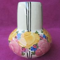 Rarität Vase Zeh Scherzer H 15cm handbemalt Vintage Blumen Blüten Streifen Dekor