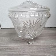 Bowle Schüssel 5 L Bleikristall mit Obst Gravur 33 cm alt * *