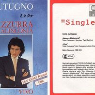 7"CUTUGNO, Toto · Azzurra Maliconia (Promo RAR 1986)