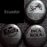 3 Ecuador Inka-Kola Sprite Fanta Soda Wasser Kronkorken Kronenkorken von 2014/2015