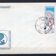 DDR 1973 Rennrodel-Weltmeisterschaften, Oberhof MiNr. 1831 FDC gestempelt
