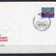 DDR 1973 Weltgewerkschaftskongress, Warna MiNr. 1885 FDC gestempelt
