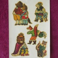 Original DDR Abzieh Bilder Schiebe Märchenfiguren 70er Jahre VEB Postkarten Verl