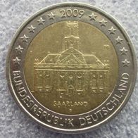 Deutschland 2009 2,00 Euro Sondermünze Saarland F