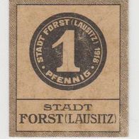 Forst-Lausitz-Notgeld 1 Pfennig ohne Datum Katonpapier