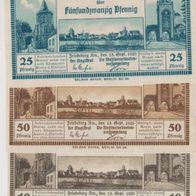 Friedberg-Notgeld 10-25-50 Pfennig vom 13.09.1920 3Scheine