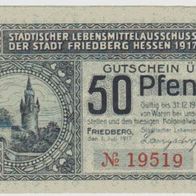 Friedberg-Notgeld 50 Pfennig vom 01.06.1917 -Nummer19519 Langsdorf