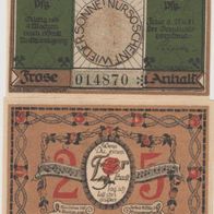 Frose-Notgeld 25-25 Pfennig vom 15.03.1921 2Scheine