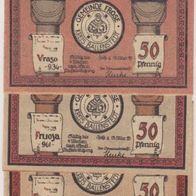 Frose-Notgeld 50-50-50 Pfennig vom 15.03.1921 3Scheine