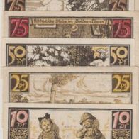 Fürstenberg-. Meckl.-Notgeld10-25-50-75-75-1-1-Mark-v. 01.08.1921 Wappen-Mitte