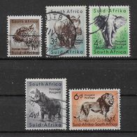 062) Südafrika 1954 Tiere kleines Lot gestempelt