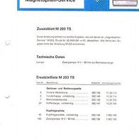 Telefunken M 203 TS, Tonband, Zusatzblatt, Manual, Schaltbild