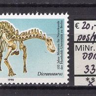 DDR 1990 100 Jahre Museum für Naturkunde MiNr. 3324 I Plattenfehler postfrisch