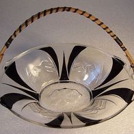 Alte Art Deco Pressglas - Henkelschale