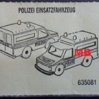 BPZ " Polizei Einsatzfahrzeug " 635081 - Folienblatt ohne Aufkleber