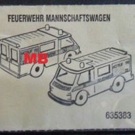 BPZ " Feuerwehr Mannschaftswagen " 635383 - Folienblatt ohne Aufkleber