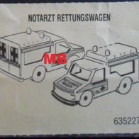 BPZ " Notarzt Rettungswagen " 635227 - Folienblatt ohne Aufkleber