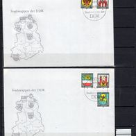 DDR 1985 Stadtwappen (III) MiNr. 2934 - 2938 FDC gestempelt