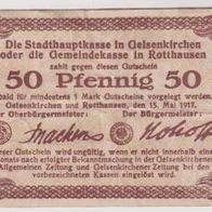 Gelsenkirchen-Notgeld 50 Pfennig vom 15.05.1917 gebrauchte Erhaltung