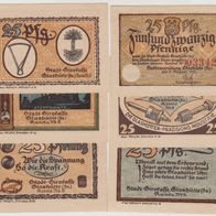 Glashütte-Notgeld 6x25 Pfennige vom 01.08.1921 6Scheine