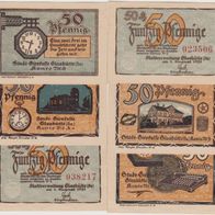 Glashütte-Notgeld 6x50 Pfennige vom 01.08.1921 6Scheine