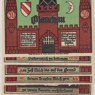 Glauchau-Notgeld 6x50 Pfennige vom 01.05.1921 6Scheine-Variante