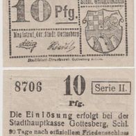 Gottesberg-Schlesien-Notgeld 10 Pfennige SerieII Nummer 9706