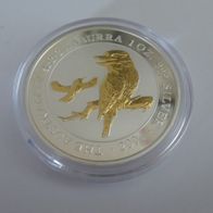 Münze Kookaburra 2004 gilded Australien 1 Unze Silber