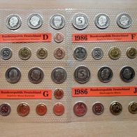 Deutschland BRD 1986 DFGJ Kursmünzensatz Stempelglanz RAR *