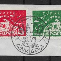 002) Türkei 1959 Nato Mi. Nr. 1621/22 kpl. Satz auf Papier gestempelt