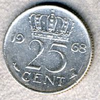Niederlande 25 Cent 1968