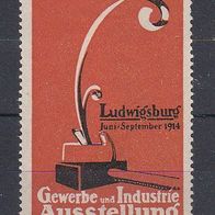 alte Reklamemarke - Gewerbe- und Industrieausstellung - Ludwigsburg 1914 (0305)