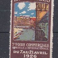 alte Reklamemarke - Reklamemarke - 7e Foire Commerciale - Bruxelles - 1926 (0308)